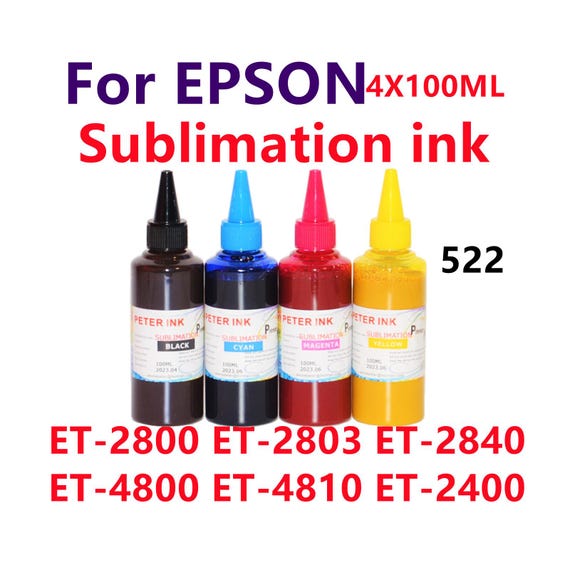 Sublimation Ink 4x100ml, for ET-2800 ET-4800 Series