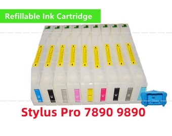 9 leere nachfüllbare Tintenpatronen für Stylus Pro 7900 9900