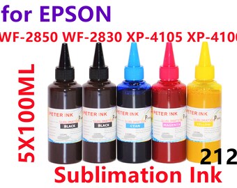 Tinta para sublimação: T212, XP-4100, WF-2850, 5 x 100 ml