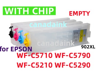 4 Empty Refillable Ink Cartridge for Workforce Pro WF-C5210 WF-C5290 Wf-C5710 Wf-C5790 Printer 902XL 902 cartridge with chip