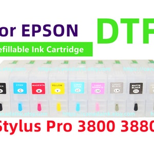 9 Empty Refillable Ink Cartridge for stylus pro 3800 3880 Printer T580 580 ink cartridge for DTF printing
