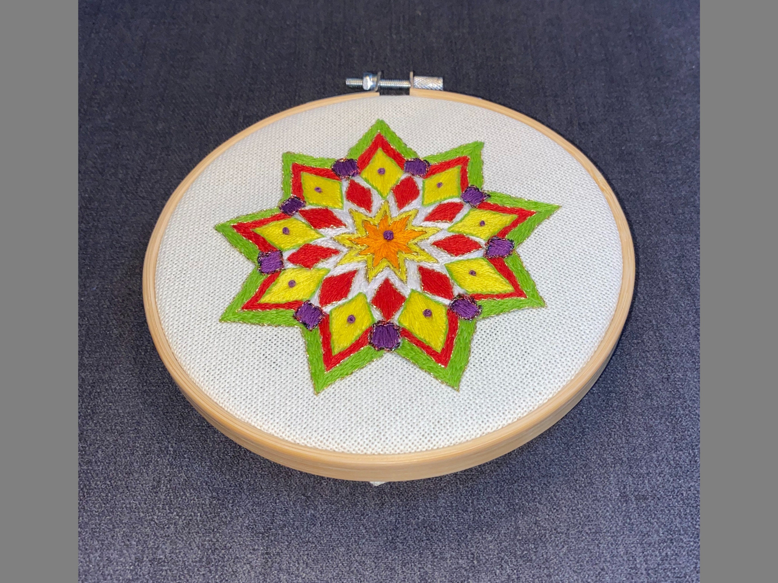 Nine Point Star Bahai Embroidery Pattern PDF Digital Download