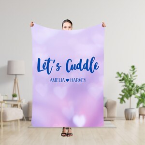 Manta personalizada Lets Cuddle, manta personalizada para parejas con nombres, regalo para esposa, regalo de relación, novia, Navidad, aniversario