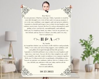 Benutzerdefinierte personalisierte Hochzeit Gelübde gewebte Decke personalisierte Decke Baumwolle Jahrestag Geschenk Hochzeitsgeschenk Brautdusche Geschenk