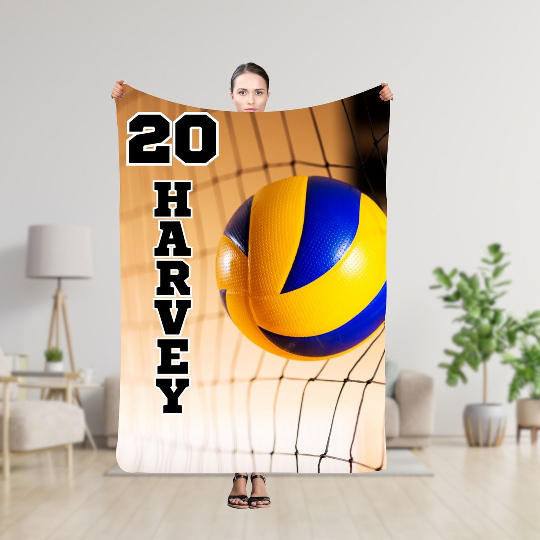 Volleyball Custom Name Blanket, Volleyball Player Personalized Blanket