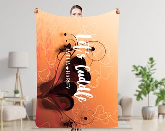 Manta personalizada Lets Cuddle, manta personalizada para parejas con nombres, regalo para esposa, regalo de relación, novia, Navidad, aniversario