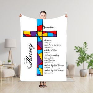 Personalized Blanket, Bible Verse Blanket, Inspirational Gifts For Men, Christian Gifts, Jesus Lover Gifts, Throw Blanket, Gifts For Him