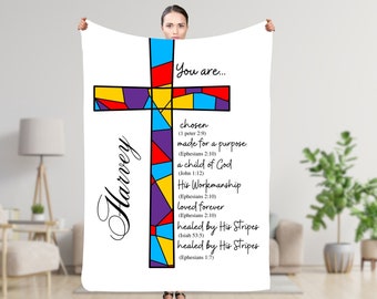 Personalized Blanket, Bible Verse Blanket, Inspirational Gifts For Men, Christian Gifts, Jesus Lover Gifts, Throw Blanket, Gifts For Him