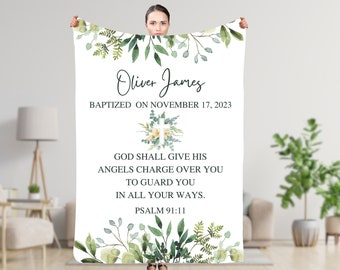 Personalisierte Taufdecke, Taufgeschenk, Taufgeschenk, getauft in Christus, Taufdecke, Geschenk von Patin, Geschenk mit Kreuz