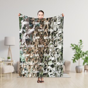 Gepersonaliseerde naamdeken in camouflage, Realtree-camouflage, plaiddeken met naam, kerstcadeau, cadeaudeken voor buiten, cadeaudeken camper