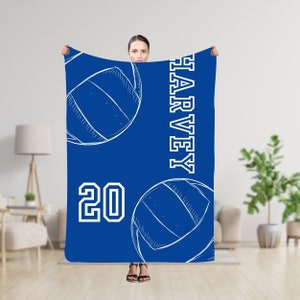 Personalisierte Beachvolleyball-Decke, benutzerdefinierte Namensnummer weiche, gemütliche Decken, Geschenk für Mutter, Frau, Freundin, Tochter, Team, kundenspezifische Sportarten