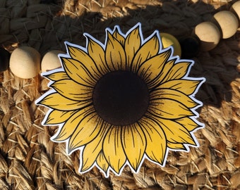 Sunflower Sticker | Flower Sticker | Sunflower | Floral | Vinyl Decal | Water Bottle | Laptop Sticker | Waterproof | Weatherproof