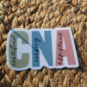Certified Nursing Assistant Sticker | CNA Decal | Cute Healthcare Worker Gift | Waterproof Sticker for Laptops, Water Bottles, Tumblers