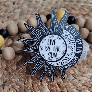 Sun and Moon | Love Moon | Live Sun | Astrology | Sticker | Vinyl Decal | Water Bottle | Laptop | Waterproof | Weatherproof