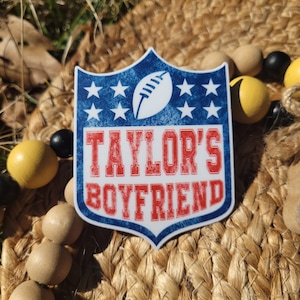 Taylor&#39;s Boyfriend NFL | Travis Kelce | Football | Chiefs Sticker | Vinyl Decal | Water Bottle | Laptop Sticker | Waterproof | Weatherproof