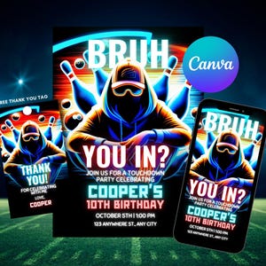 Uitnodiging bowlingfeest | Viering bowlingbaan kinderen | Leuke bowlingavond voor volwassenen of tieners | Strike Celebration-evite voor verjaardag