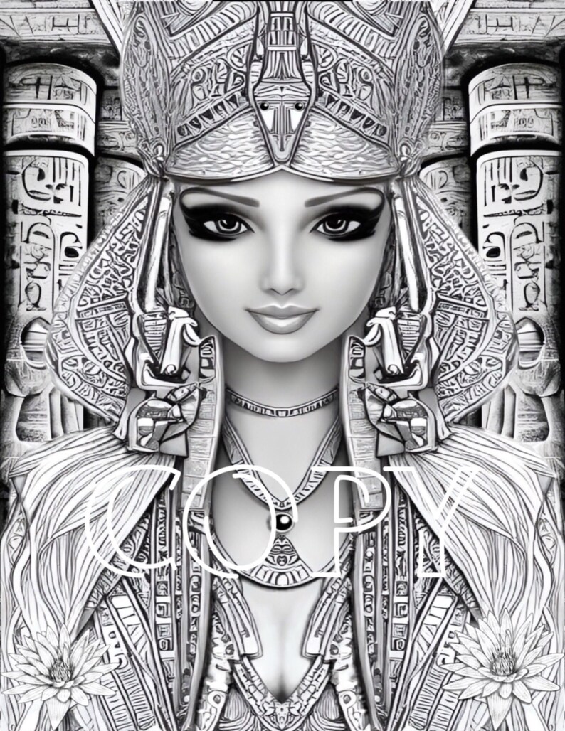 Beautiful Egyptian Goddess Coloring Page Instant Download - Etsy