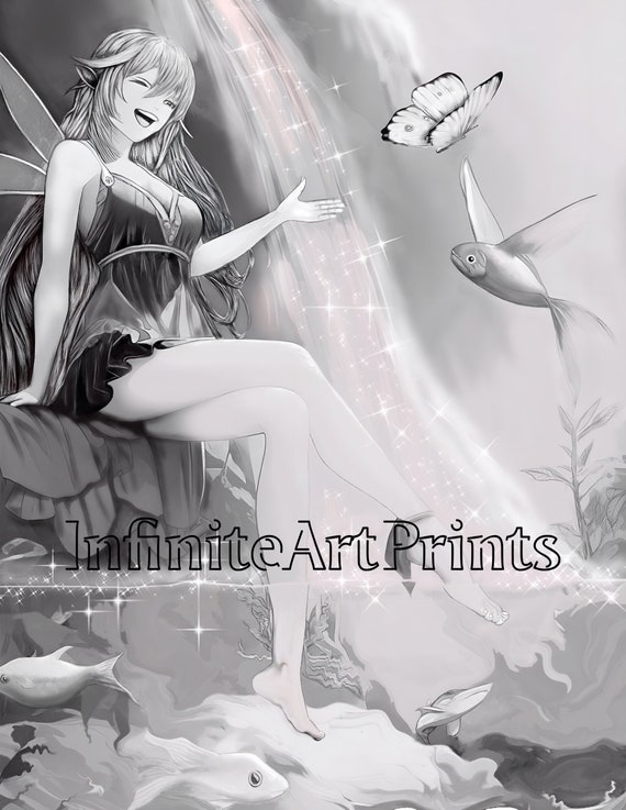 Fairy Anime Girl Coloring Page Instant Download Printable File - Etsy