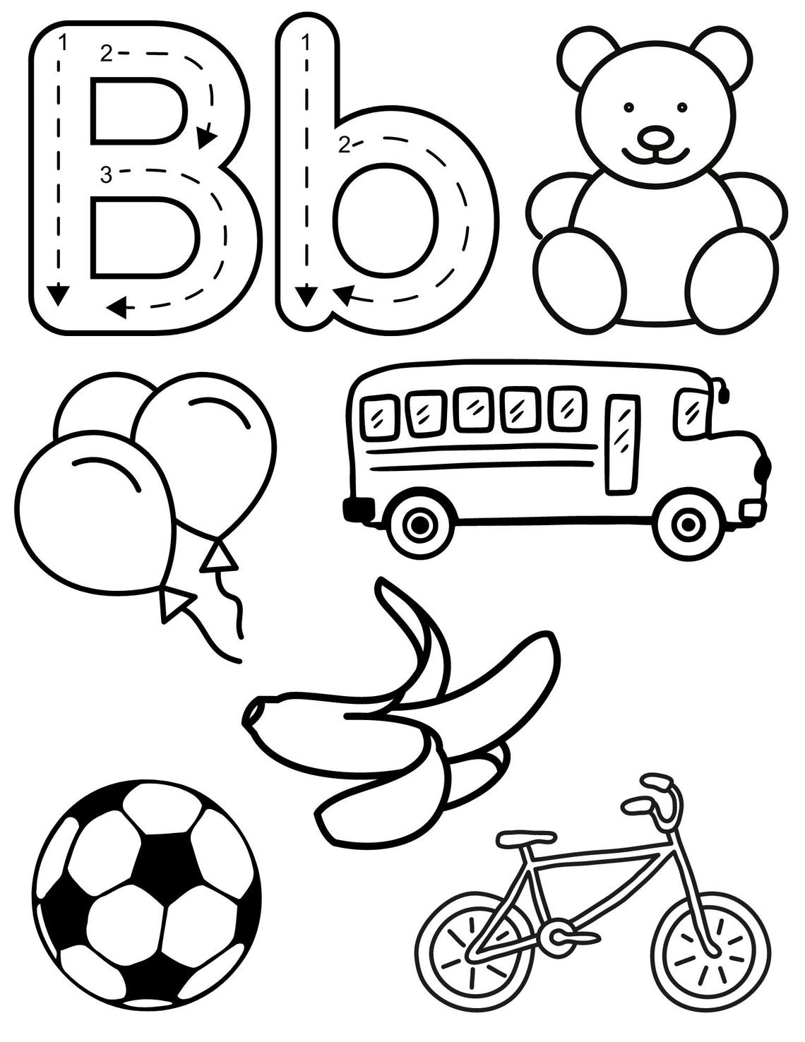 26 Printable ABC Tracing, Coloring Worksheets Preschool Kindergarten