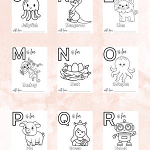 52 PAGES ABC Baby Shower Coloring Book, Baby's First ABC Book, Baby ...