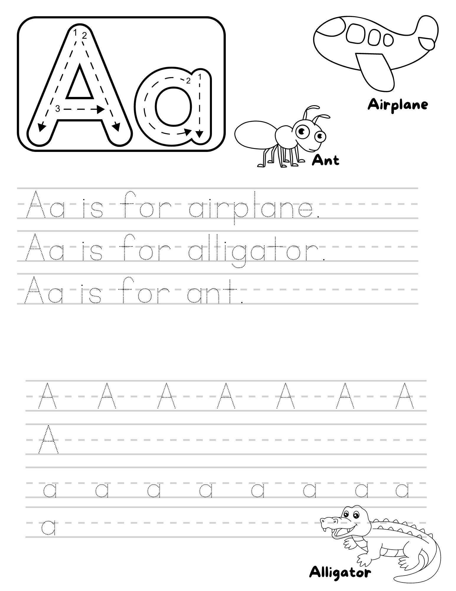 26 Printable ALPHABET & PHONICS Worksheets, Trace ABC, Preschool