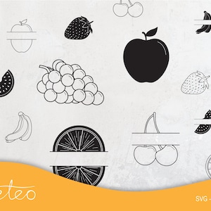 Common Fruits Bundle, SVG File, PNG Graphic, Instant Digital Download