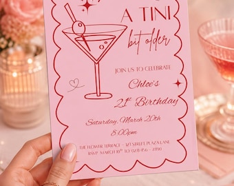A Tini Bit Older Birthday Invitation Editable Template | 21st Birthday Party Invite | 5x7 Digital Download