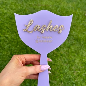 Lash Photo Prop | Eyelash | Handheld Mirror | Face Paddle | Shield | Acrylic | Signage | Personalised | Business | Technician | Brows