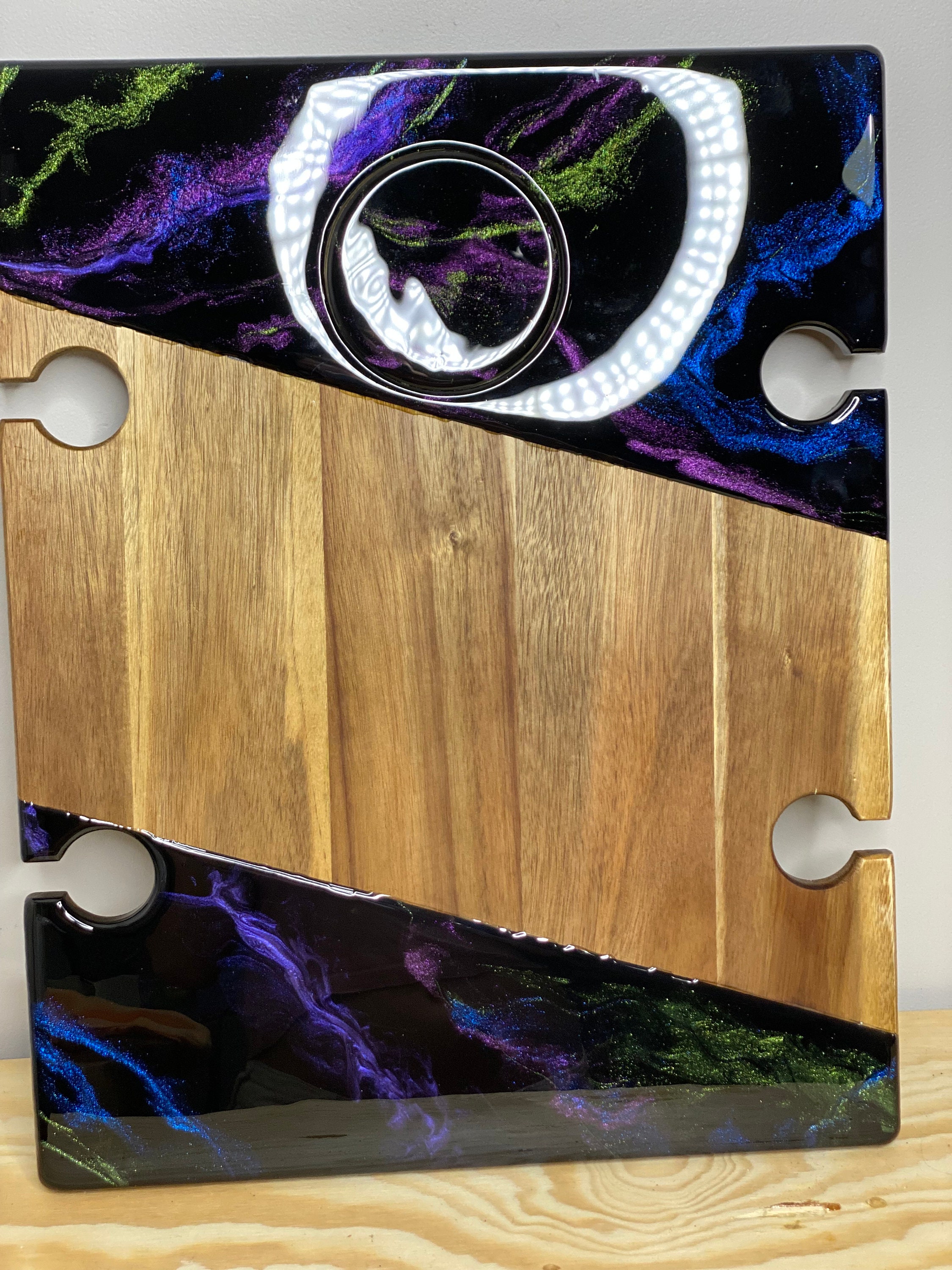 Resin Picnic Table Acacia Wood Foldable Cheese & Snack Etsy Australia