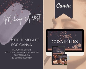 Canva Website Templates for Makeup Artist, Cosmetology Business | Makeup Professional | Canva Websites, Cosmetology Websites