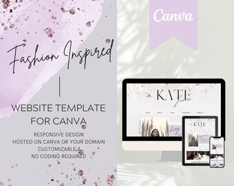 Plantillas de sitios web de Canva para influencers, empresas de moda/modelos profesionales/sitios web de Canva, plantilla de sitio web para influencers