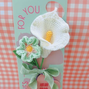 Carte-cadeau, carte botanique de fleurs au crochet de voeux d'anniversaire, carte d'art illustrée florale, carte d'anniversaire de maman faite main pour la fête des mères