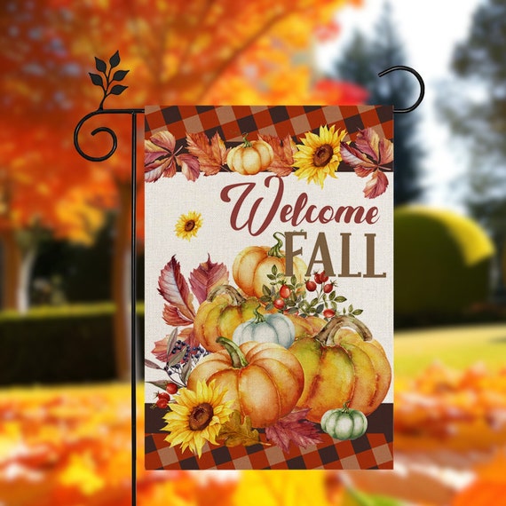 Premium Garden Flag for Personalized Outdoor Decor | Fall Harvest Thanksgiving Yard Banner with Vibrant Colors and Intricate Design