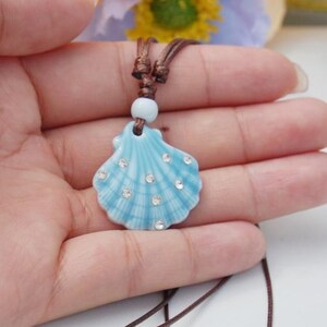 Shell Pendant Necklace, Handmade Ceramic Beach Jewelry, Coastal Necklace Inspired by the Ocean