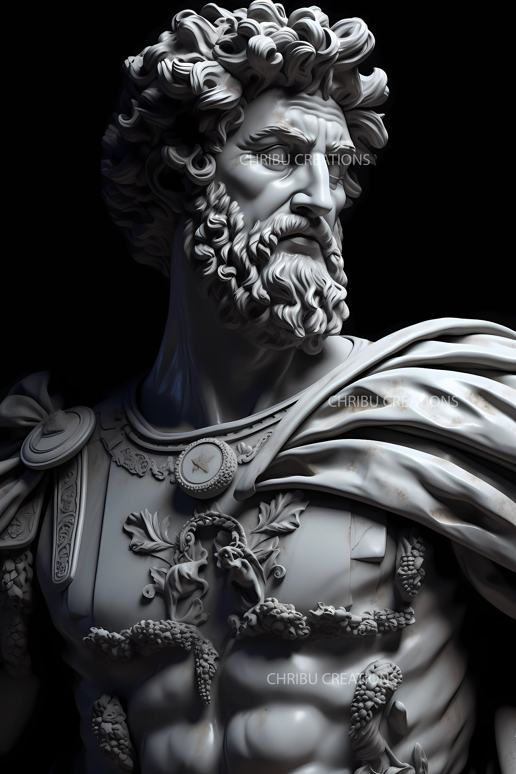 Marcus Aurelius Roman Emperor Marble Statue Wallpaper 32x48 Perfect