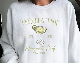 Felpa girocollo unisex Tequila Time Margarita Club
