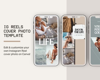 Minimalistische Moderne Boho Instagram Reel Cover Foto Vorlage für Influencer Model oder Marke - 9:16 - Canva Template - Editierbar Digital Download