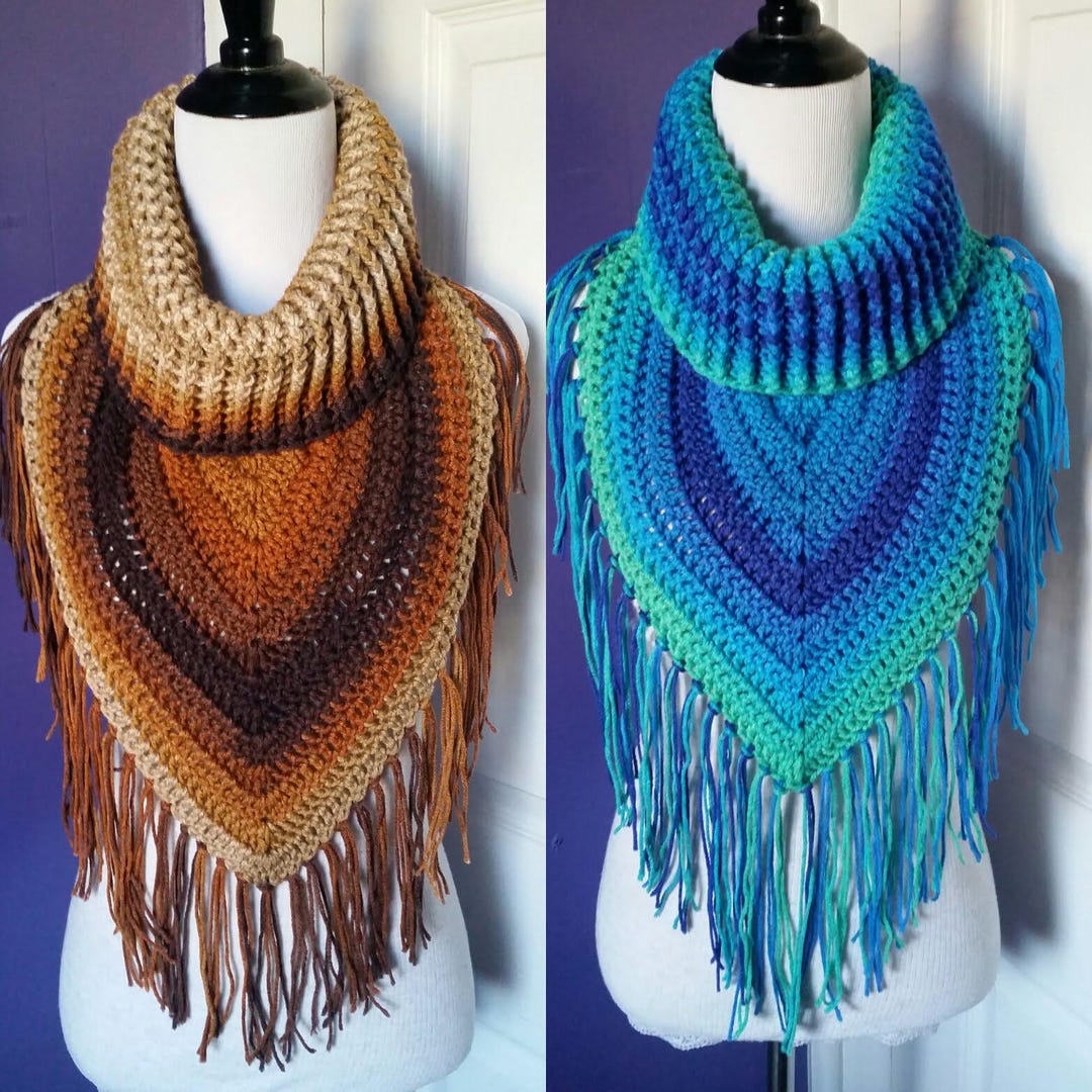 Triangle Scarf Cowl Pattern Etsy