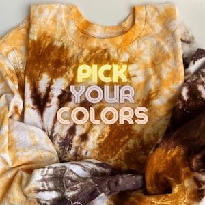 Long Sleeve Tie Dye T-Shirt - Custom Tie Dye Blank Shirt for Printing - Choose Your Own Colors, Soft Long Sleeve T Shirts for Women and Men