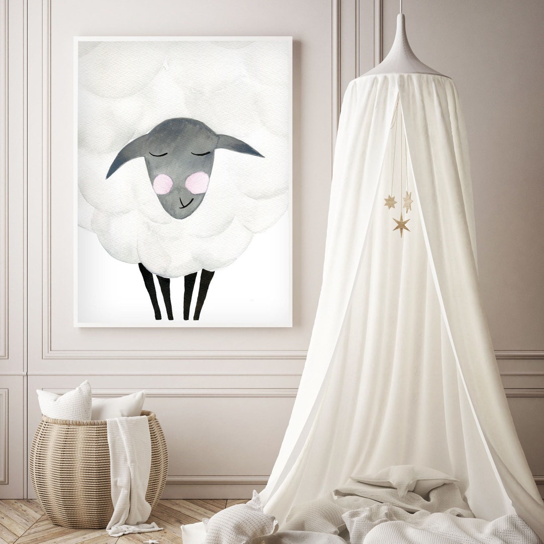 Cute Mama Sheep Nursery Wall Art Sheep Sheep Nursery Decor Etsy
