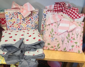 Quilted Bible Sleeve or Book Sleeve with Bow