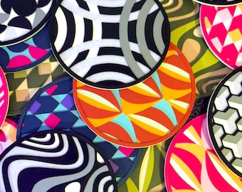 No-stick Coasters Maximalist Patterns, Set of 2