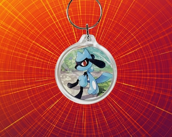 Riolu Card Keychain with Fighting Type