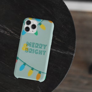Merry & Bright iPhone Case Christmas  iPhone Case, iPhone 12, 13, 14, Mini, Max, Pro