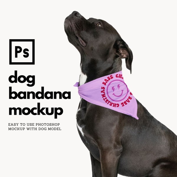 Dog Bandana Mockup - Pitbull Mockup  - Dog Mockup - Pet Bandana Mockup