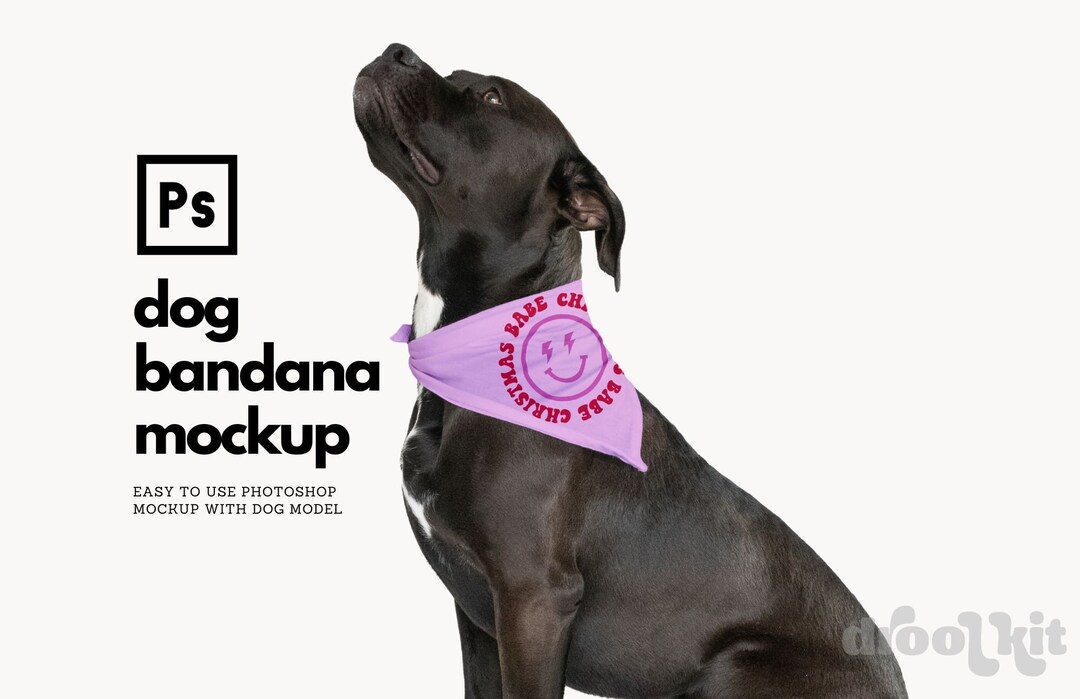 Dog Bandana Mockup Pitbull Mockup Dog Mockup Pet Bandana Mockup