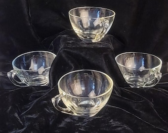 Vintage Colonial Glass Punch Cups, set of 4