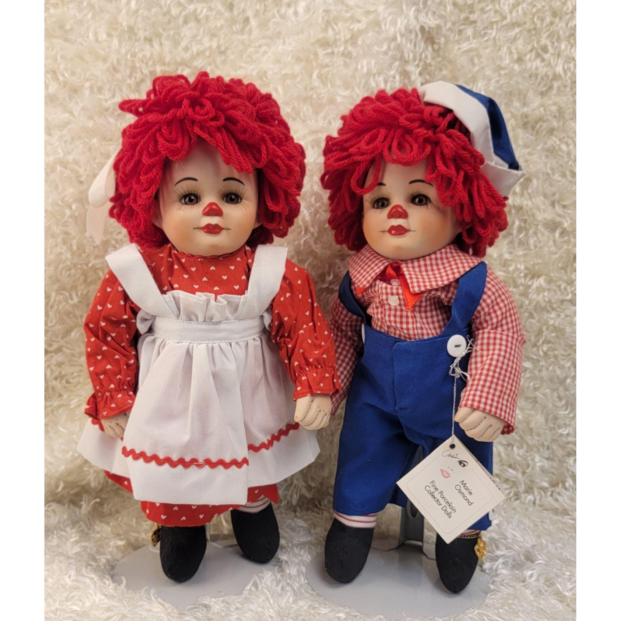 Brass Key Porcelain Raggedy Raggedy Ann Doll Worth Antique Marie