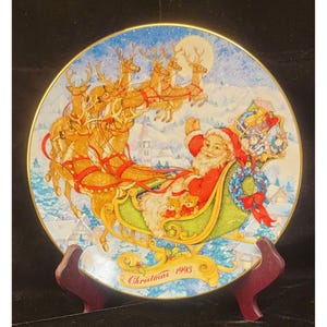 Antique Avon Porcelain Collector&#39;s Plate &quot;Special Christmas Delivery&quot;