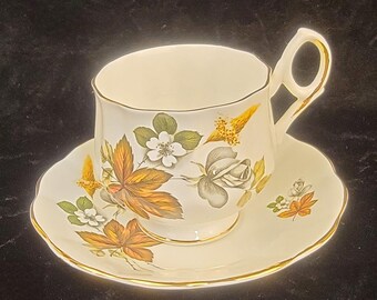 Vintage Royal Dover Bone China Teetasse und Untertasse Set